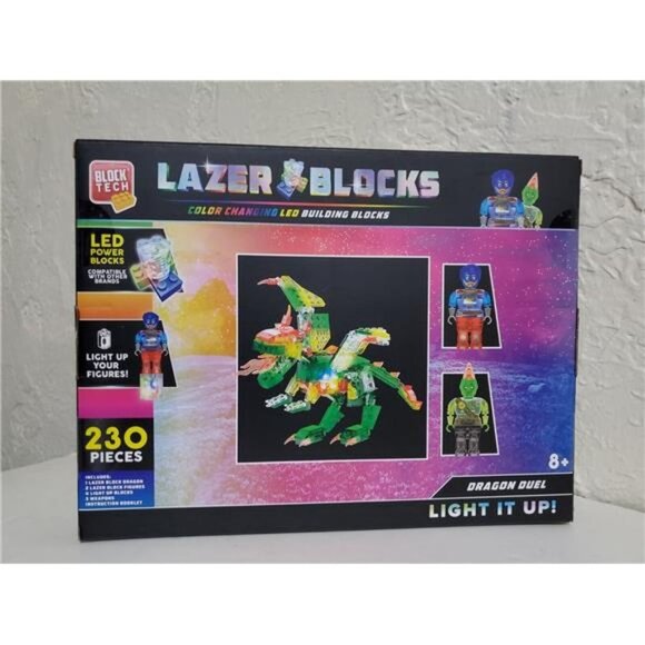 Blocks Tech Lazer Color Changing LED Building Blocks Dragon Duel 230 Pieces - Picture 7 of 7